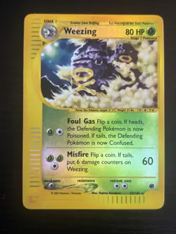 2002 Pokemon TCG Expedition Weezing Reverse Holo Rare 32/165 LP - Image 1