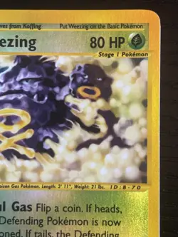 2002 Pokemon TCG Expedition Weezing Reverse Holo Rare 32/165 LP - Image 3