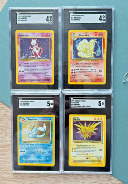 1999 Pokemon Holo Lot - Mewtwo, Ninetales, Vaporeon, Zapdos SGC 4-5 Vintage WOTC - Image 1