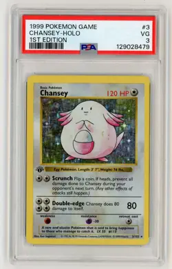 PSA 3 Chansey 1st Edition Shadowless - Pokemon 1999 Base Set #3 - Image 1
