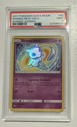 Pokemon TCG Shining Mew Holo Rare PSA 9 - Image 1
