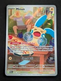 Minun 194/182 Paradox Rift Scarlet & Violet Illustration Rare Pokemon TCG NM - Image 1