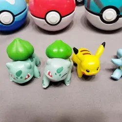 Lot of 5 Empty Pokemon Pokeball, Belt, mini figures Pikachu, Squirtle, Bulbasaur - Image 2