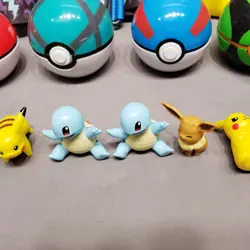 Lot of 5 Empty Pokemon Pokeball, Belt, mini figures Pikachu, Squirtle, Bulbasaur - Image 3