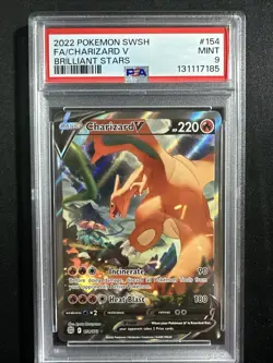 Charizard V 154/172 PSA 9 Mint Brilliant Stars Pokemon English - Image 1