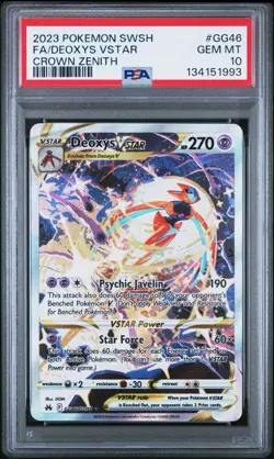 2023 POKEMON SWORD & SHIELD CROWN ZENITH #GG46 FULL ART/DEOXYS VSTAR PSA 10 - Image 1