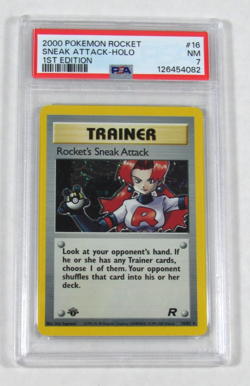 2000 Pokemon Rocket ROCKET'S SNEAK ATTACK HOLO 1st Edition 16/82 PSA 7 NM - Image 1