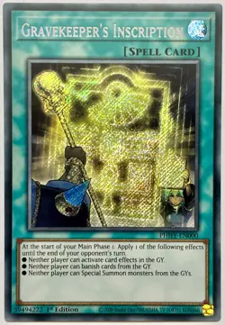 PHHY-EN000 Gravekeeper's Inscription - Secret Rare 1st Edition Near Mint YuGiOh - Image 1