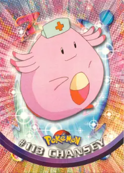 CHANSEY #113 - Blue Logo - NON-HOLO - SERIES 2 - TOPPS POKEMON CARD - LP/P - Image 1