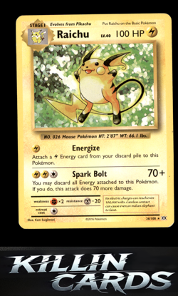 Raichu - 36/108 (XY Evolutions) 036/108 Pokemon Rare Deck Exclusives Card NM - Image 1