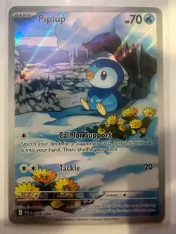 Piplup 098/094 Illustration Rare Pokemon card Holo Mint Condition Pack Fresh - Image 1