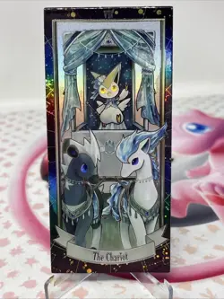 Chinese Pokemon Eif Origins Rare Tarot Card VII The Chariot Victini, Ponyta, Bli - Image 1