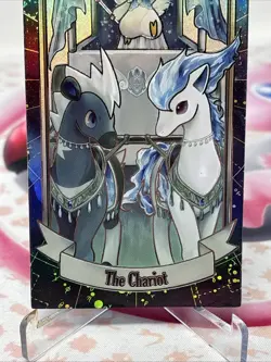 Chinese Pokemon Eif Origins Rare Tarot Card VII The Chariot Victini, Ponyta, Bli - Image 3