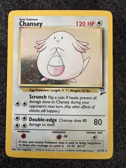 Chansey 3/130 Base Set 2 Holo Rare Pokemon Card Lightly Played - Image 1