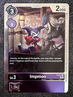 Digimon Card Game Impmon P-071 Promo NM - Image 1