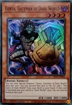 SR13-EN002 GENTA, GATEMAN OF DARK WORLD SUPER RARE 1ST EDITION YuGiOh CARD - Image 1