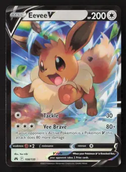 Eevee V 108/159 - SWSH Crown Zenith - Ultra Rare Full Art - Pokemon TCG Card NM - Image 1
