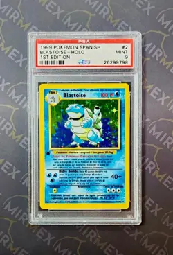 Pokemon PSA 9 Blastoise Holo 1st Edition Spanish Base Set #2 - Image 2