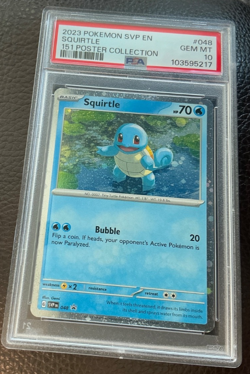 PSA 10 💎 #048 SQUIRTLE Cosmo Holo 2023 Pokemon SVP Black Star Promo 151 Poster - Image 3