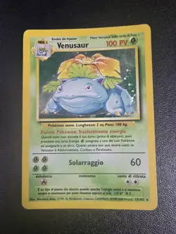 Pokemon TCG ITALIAN Base Set Venusaur 15/102 Rare Holo WOTC - HP - Image 2
