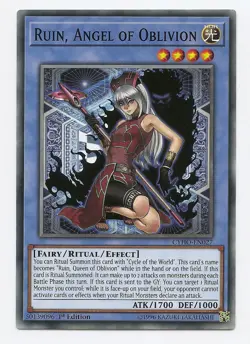 Ruin, Angel of Oblivion CYHO-EN027 Common Yu-Gi-Oh Card English 1st Edition New - Image 1