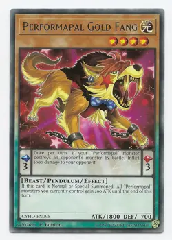 Performapal Gold Fang CYHO-EN095 Rare Yu-Gi-Oh Card 1st Edition New - Image 1