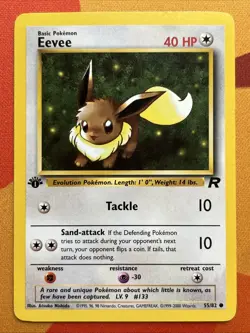 Pokemon Card - Eevee - 1st Edition - UC (55/82) WOTC Team Rocket *LP* - Image 1