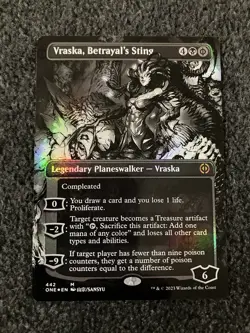 Magic MTG - Vraska, Betrayal's Sting (Borderless) (Step-and-Compleat Foil) - ONE - Image 1