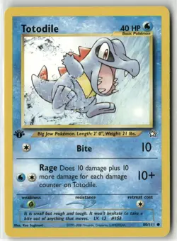 2000 Pokemon Neo - Genesis Vintage 1st Edition Totodile #80/111 - Image 1