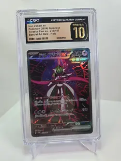 CGC Pristine 10 Iron Valiant ex 213/187 SAR Terastal Festival ex sv8a Pokemon - Image 1