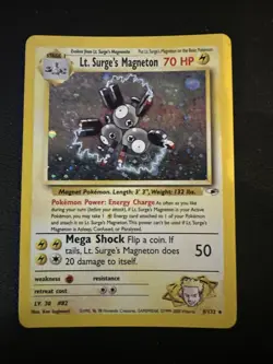 Pokemon TCG Lt. Surge's Magneton Gym Heroes 8/132 Holo Unlimited Rare - Image 1