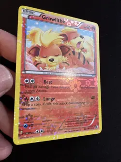 Growlithe RC4 Reverse Holo Pokemon Legendary Treasures LTR 2013 NM English - Image 3