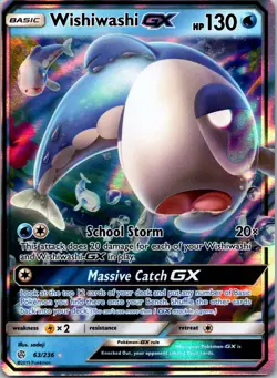 Wishiwashi GX 63/236 Near Mint Holo Pokemon - Image 1