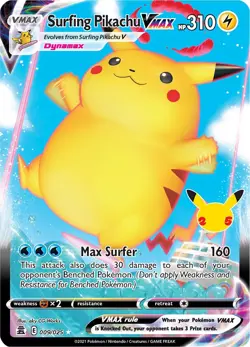 Surfing Pikachu VMAX 009/025 Celebrations Holo for sale online - Image 3