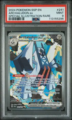 2024 POKEMON SSP EN-SURGING SPARKS SPECIAL ILLUSTRATION RARE ARCHALUDON EX PSA 9 - Image 1