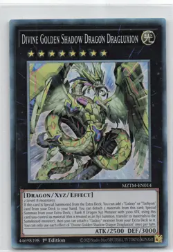 Yugioh MZTM-EN014 - Divine Golden Shadow Dragon Dragluxion - Collectors Rare - Image 1
