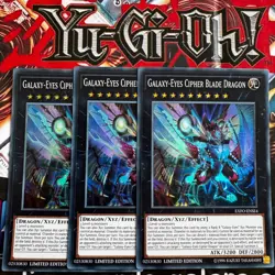 3 X YuGiOh! Galaxy-Eyes Cipher Blade Dragon EXFO-ENSE4 Super Rare LTD ED NM - Image 1