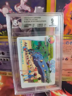 Pokemon Card Japanese Carddass Vending Anime BGS Beckett 9 Gyarados Blastoise - Image 1
