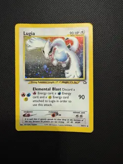 Pokemon Neo Genesis Lugia Card 9/111 Holo-Rare Unlimited Edition TCG (MP) - Image 1