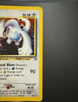 Pokemon Neo Genesis Lugia Card 9/111 Holo-Rare Unlimited Edition TCG (MP) - Image 3