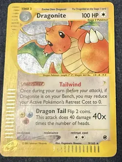 Pokemon TCG Dragonite Holo Rare Card Expedition Base Set 9/165 Heavily Played - Image 2