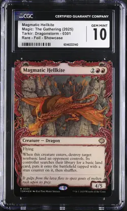 MAGMATIC HELLKITE Tarkir: Dragonstorm Showcase Foil Rare CGC 10 MTG [NOS] - Image 1