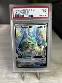 2019 Pokemon Sun & Moon Hidden Fates Zygarde GX SV65 PSA 9 Mint - Image 1