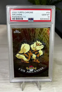 2000 Topps Chrome Pokemon Series 1 Arcanine #59 PSA 10 Gem Mint💎Vintage Low Pop - Image 1