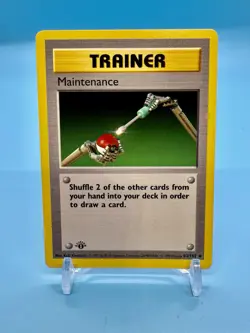 1999 Pokemon Game 1st Edition Trainer MAINTENANCE Shadowless English 83/102 (D) - Image 1
