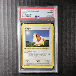 Pidgey, 1st Edition Base Set, 57/102, Pokemon, WOTC 1999, (PSA 8) - Image 1