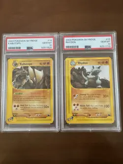 PSA 10 Kabutops & PSA 10 Rhydon Skyridge Non Holo Pokemon WOTC 2003 - Image 1