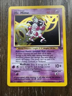 Pokemon TCG Mr. Mime Jungle 6/64 Holo Unlimited Holo Rare - Image 1
