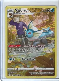 Pokemon TCG Vaporeon TG02/TG30 Brilliant Stars Trainer Gallery Holo Rare TG02/TG - Image 1