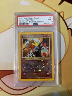 2001 POKEMON GAME MOVIE POKEMON 3 MOVIE PROMO #34 ENTEI-REVERSE FOIL PSA 9 - Image 1